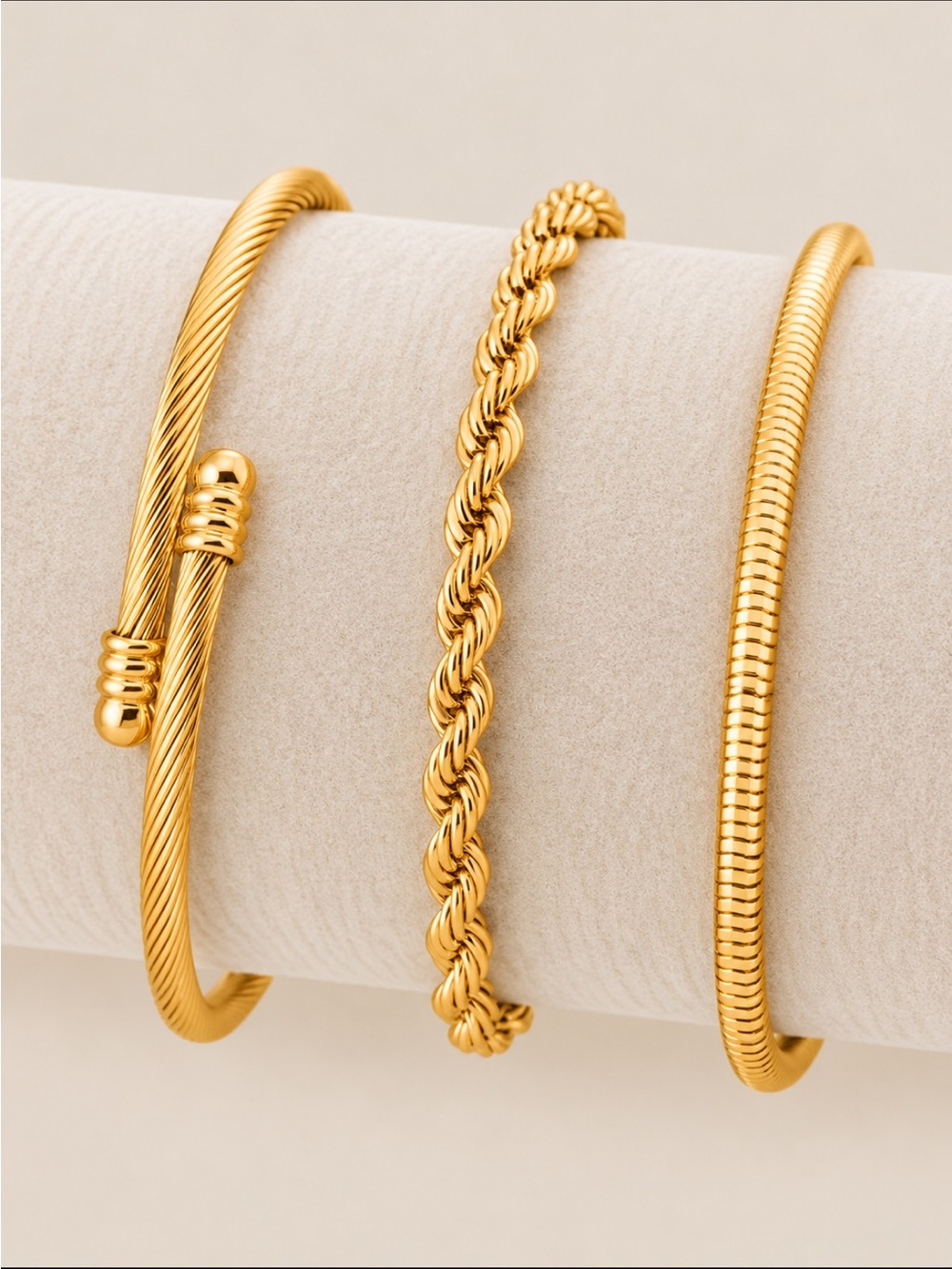 Gold Bracelet Set Cable Cuff Rope Chain Snake Bracelet Stack Set NWOT